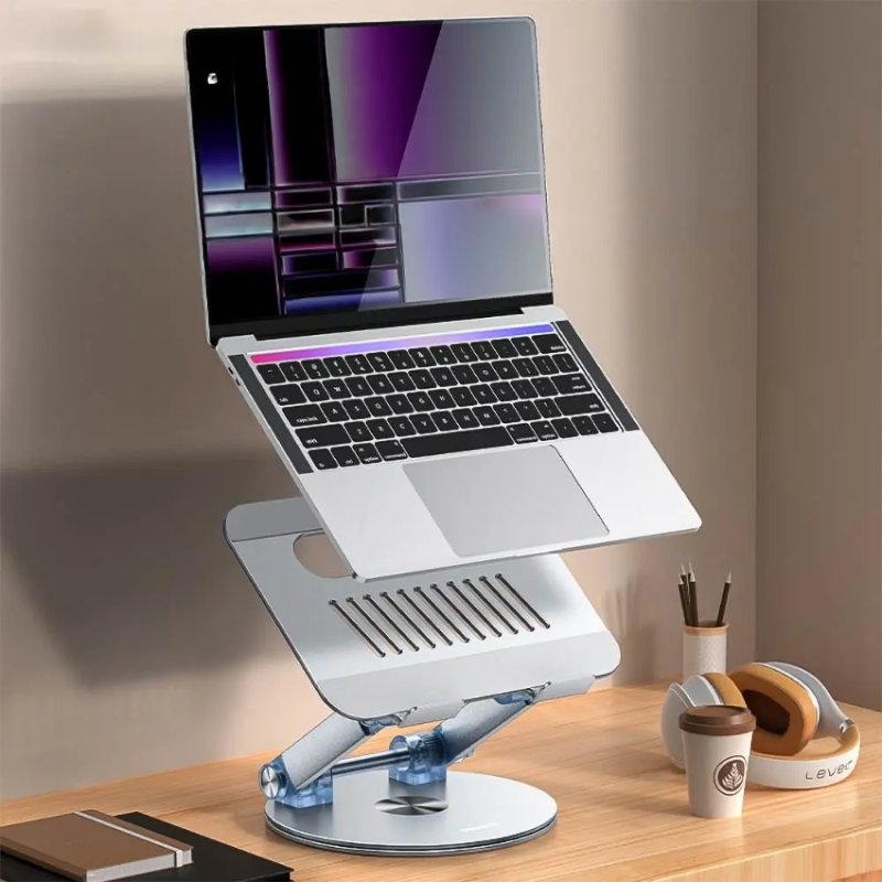 Laptop and Tablet Stand Yesido LP06 Rotation 360° Silver